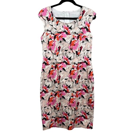 L.K. BENNETT London Womens Sheath‎ Dress Floral Lined Sleeveless Zip Up Size 10 - Picture 1 of 6